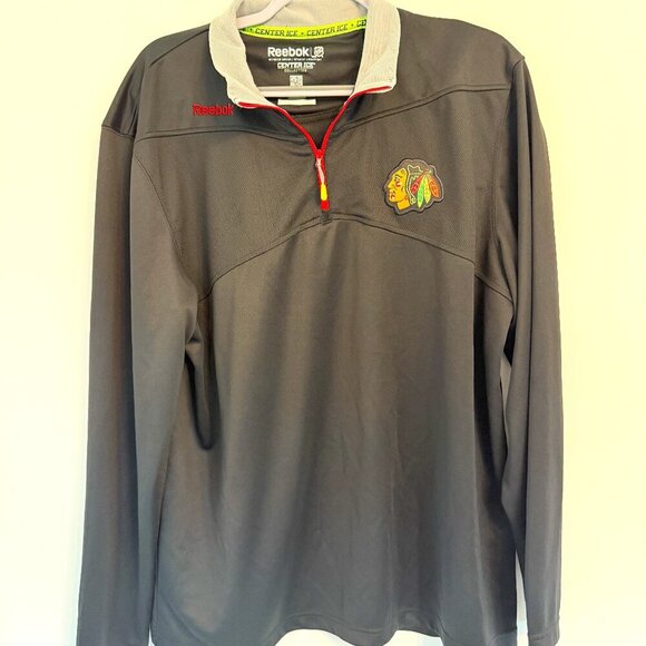 🖤 Reebok Chicago Blackhawks NHL Center Ice Pullover 🏒 - Picture 1 of 6